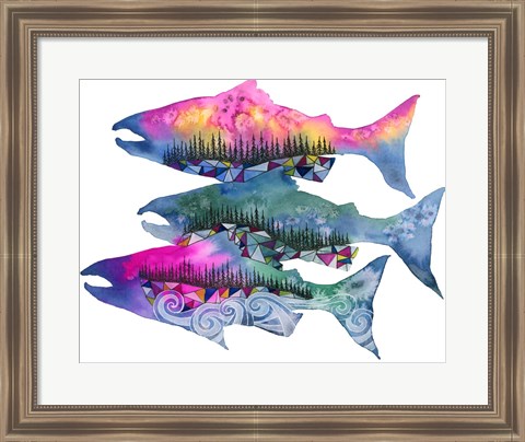 Framed Salmon Season Print