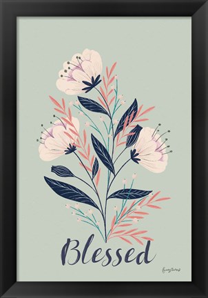 Framed Modern Floral I mint Print