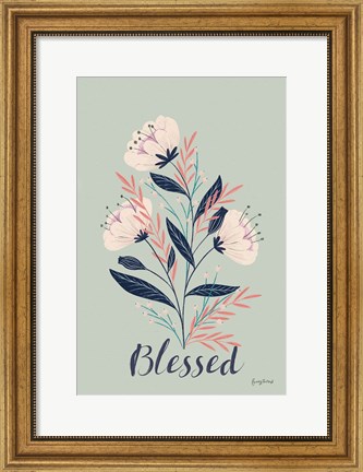 Framed Modern Floral I mint Print