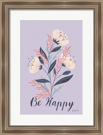 Framed Modern Floral I Lilac Print