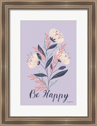 Framed Modern Floral I Lilac Print