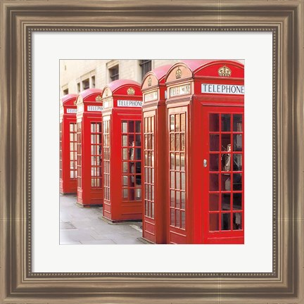 Framed London Phoneboxes Print