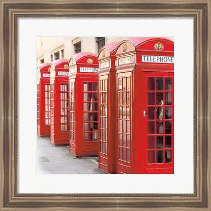 Framed London Phoneboxes Print