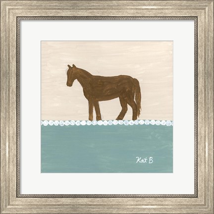Framed Out to Pasture II  Brown Horse Print