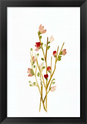 Framed Golden Pink Blossoms Print