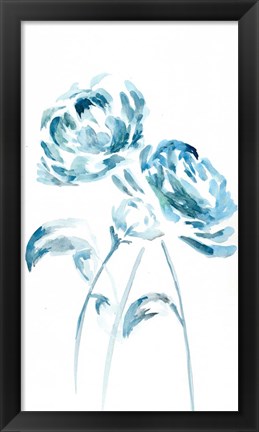 Framed Blue Peonies I Print