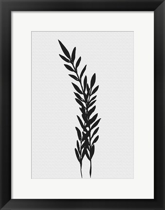 Framed Farmhouse Leaves black Print