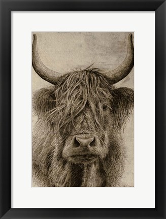 Framed Highland rustic portrait Print