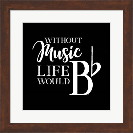 Framed Moved by Music black V-Be Flat Print