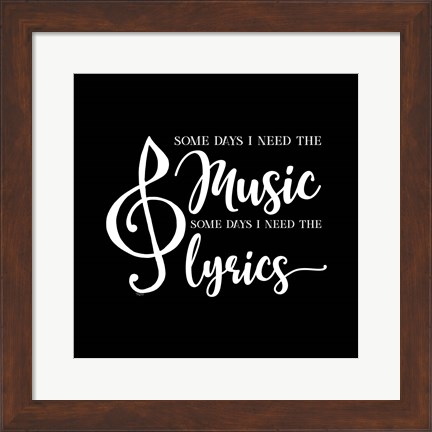 Framed Moved by Music black IX-Some Days Print