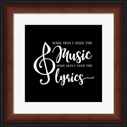 Framed Moved by Music black IX-Some Days Print