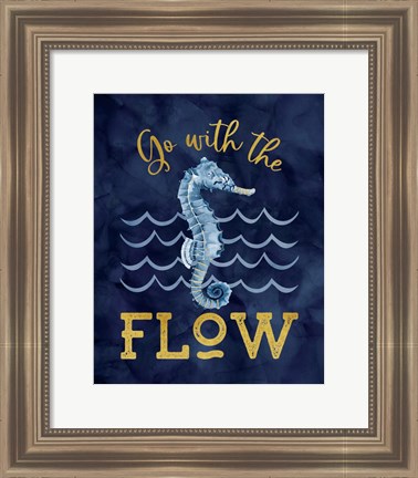 Framed Deep Blue Sea XII on Navy Print