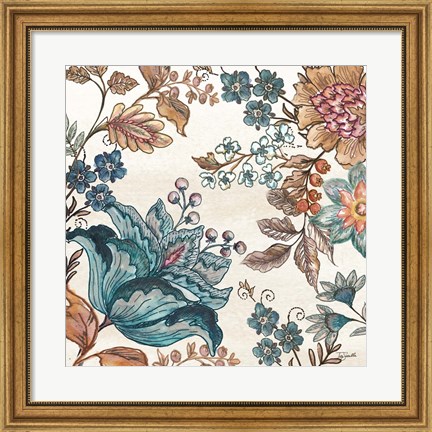 Framed Garden Vines II on White Print