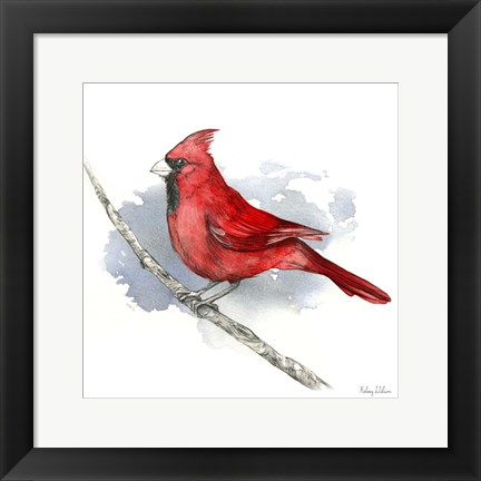 Framed Birds &amp; Branches I-Cardinal Print