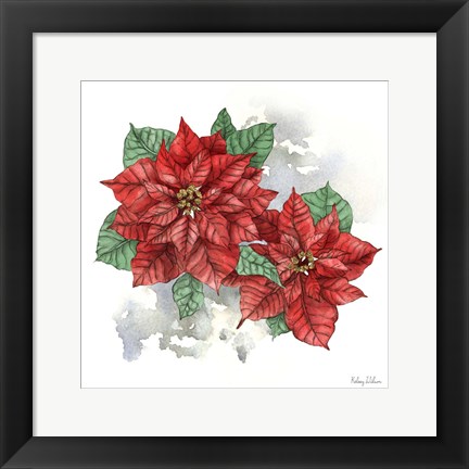 Framed Winter Poinsetta II Print