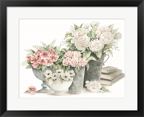 Framed Farmhouse Florals II Print