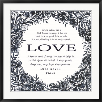 Framed Love is Patient Print