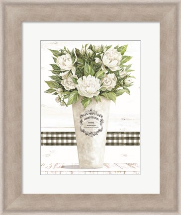 Framed White Peonies Print