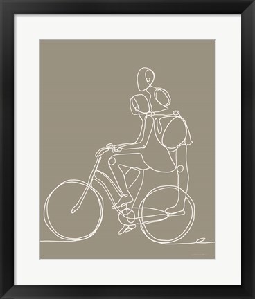 Framed Friend on a Bike II Print