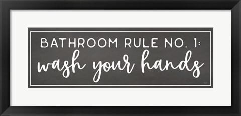 Framed Bathroom Rule No. 1 Print