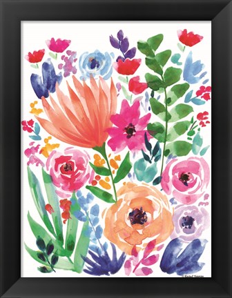 Framed Vibrant Flowers II Print