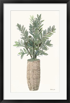 Framed Foliage in Woven Pot 2 Print