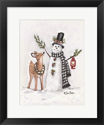 Framed Frosty Friends I Print