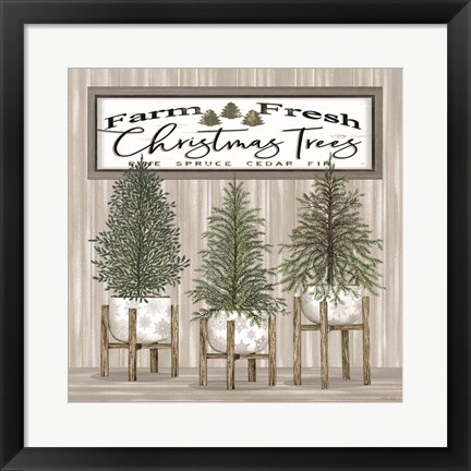 Framed Potted Christmas Trees Print