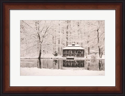 Framed Winter Gazebo Print