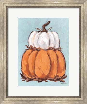 Framed Pumpkin Stack I Print