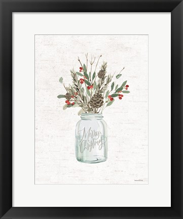 Framed Christmas Greenery Gathering Print