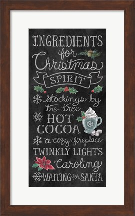 Framed Christmas Chalk X Print