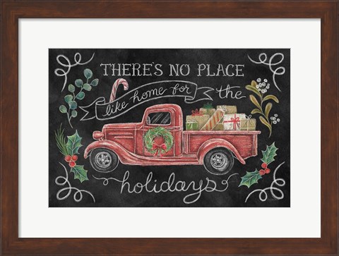 Framed Christmas Chalk VI Print