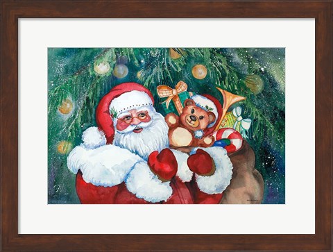 Framed Jolly Santa Print