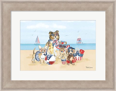 Framed Patriotic Paws I Print