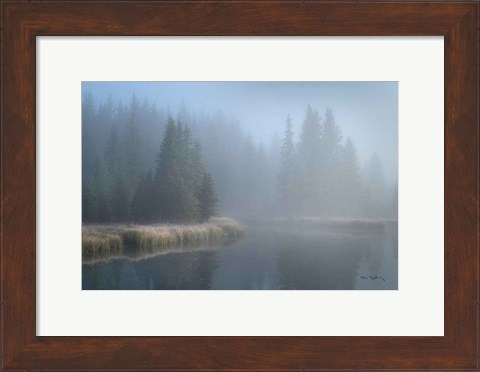 Framed Grand Teton Lake Fog Print