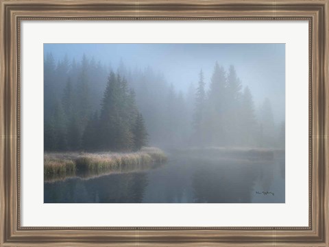 Framed Grand Teton Lake Fog Print