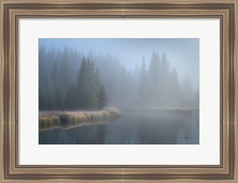 Framed Grand Teton Lake Fog Print