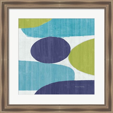 Framed Costa Del Sol II Blue Green Print