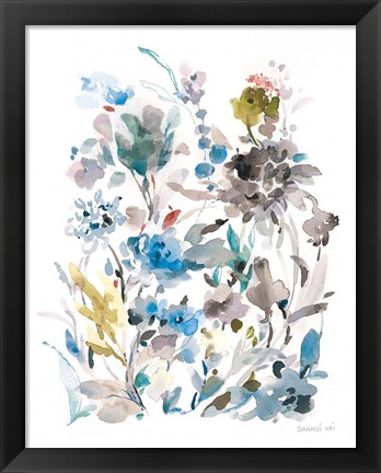 Framed Breezy Florals II Colorful Print