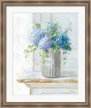 Framed Morning Hydrangeas I Print