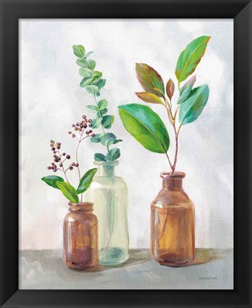 Framed Natural Riches III Clear Vase Print