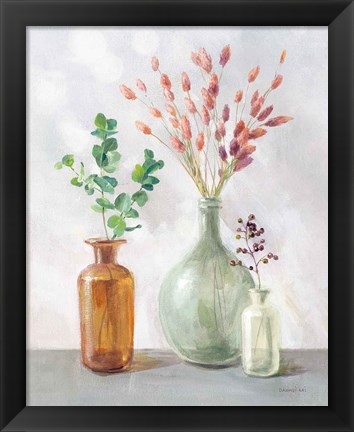 Framed Natural Riches II Clear Vase Print