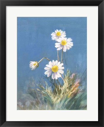 Framed White Daisies No Butterfly Print