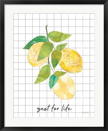 Framed Summer Lemons Sentiment I Print