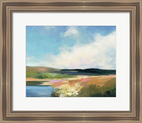 Framed Dawn by the Water Crop Print