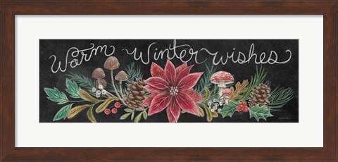 Framed Christmas Chalk Winter Wishes Print