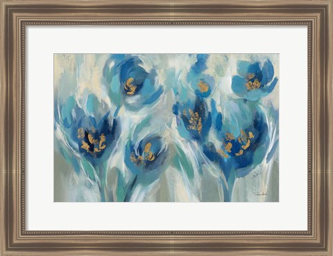 Framed Blue Fairy Tale Floral III Print