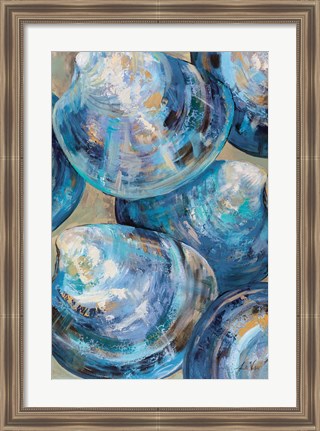 Framed Beyond Blue Shells Light Print