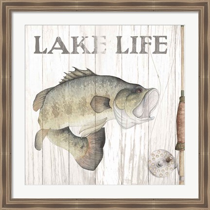 Framed Lake Fishing II Print